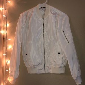 White bomber jacket